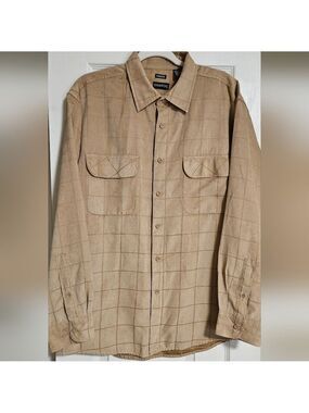 George Men's Tan Suede Shirt Size Large